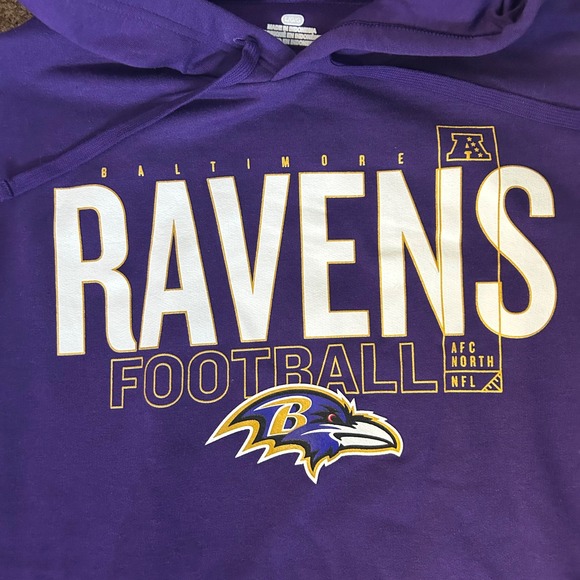 Fanatics Baltimore Ravens NFL Football Hoodie Mens Large Purple Pullover Fleece - Picture 3 of 7